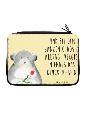 Mr. & Mrs. Panda Schüleretui Chinchilla Blume Motiv mit Spruch in Gelb Pastell