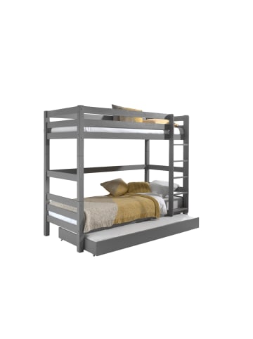 58 aufm Kessel ETAGENBETT Karolina 210x161x105 aus Massivholz in grau