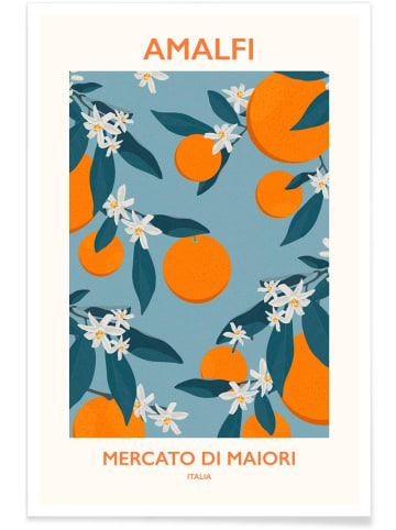 Juniqe Poster "Mercato di Maiori" in Blau & Orange