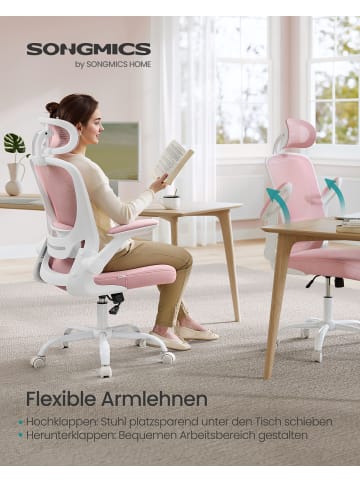 SONGMICS Bürostuhl Kime in Rosa - (B)62.4 x (H)127.4 x (T)62 cm