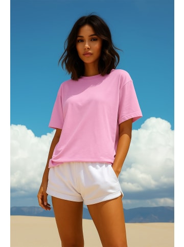 Reichstadt Reichstadt Regular Fit T-Shirt Damen Shoulder Drop 25RSW071 Pink 3XL