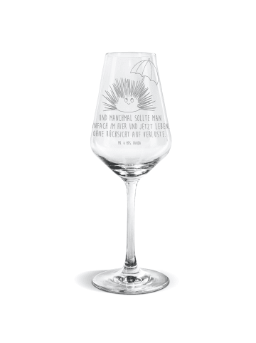 Mr. & Mrs. Panda Weinglas Seeigel mit Spruch in Transparent