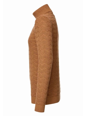 Rusty Neal Schwerer Grobstrick Rollkragen-Pullover in Camel