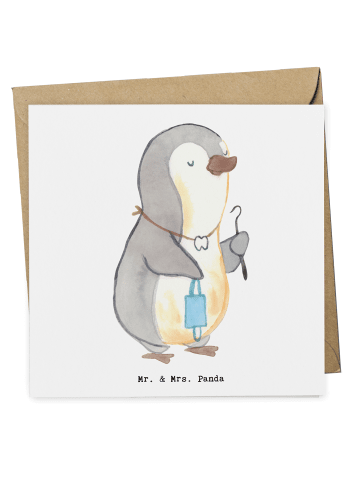 Mr. & Mrs. Panda Glückwunschkarte Zahnarzt Herz ohne Spruch in Weiß