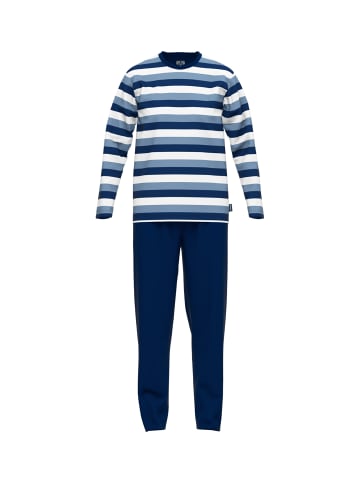 CECEBA Pyjama Melbourne in blau-mittel-Ringel