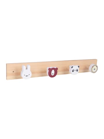 relaxdays Kindergarderobe "Tiere" in Mehrfarbig – (B)36 x (H)5 x (T)5 cm