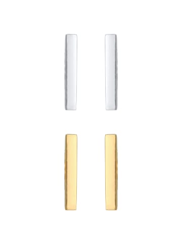 Elli Ohrringe 925 Sterling Silber Geo, Bi Color_Tri Color in Gold