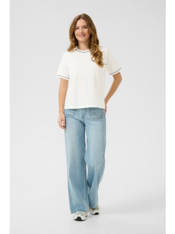 Kaffe T-shirt KAjamie Loose fit in Chalk W. Black Deep Contrast