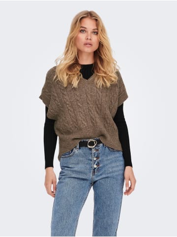 ONLY Strick Pullunder V-Neck Pullover ONLMELODY in Hellbraun