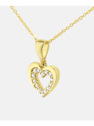 Vanlere Halskette mit Anhänger aus 375 Gelbgold mit Zirkonia Herz-Design