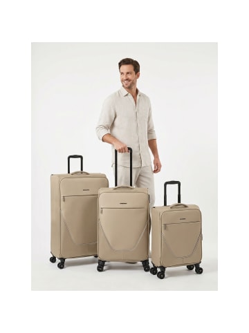 Stratic taska 4 Rollen Kofferset 3-teilig mit Dehnfalte taupe