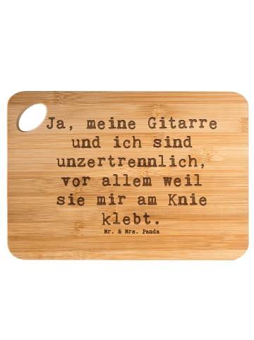 Mr. & Mrs. Panda Schneidebrett Spruch Gitarre Freund mit Spruch in Braun