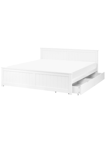 Beliani 3-tlg Doppelbett SABRAN in Weiß