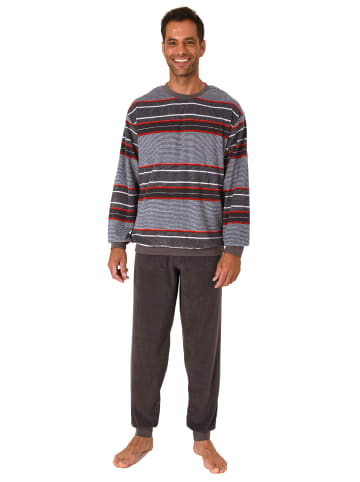 NORMANN Schlafanzug Bündchen Frottee Streifen - 80944 in grün