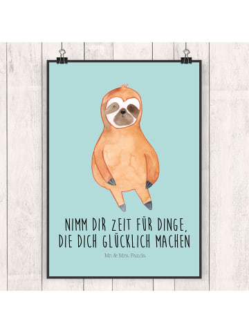 Mr. & Mrs. Panda Bild Faultier Zufrieden mit Spruch in Tropengrün