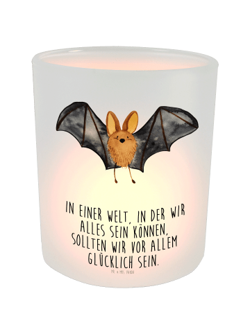 Mr. & Mrs. Panda Glaswindlicht Fledermaus Flügel mit Spruch in Transparent