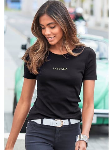 LASCANA T-Shirt in bordeaux, schwarz