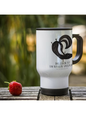 Mr. & Mrs. Panda thermosbecher Stinktier Handstand mit Spruch in Weiß