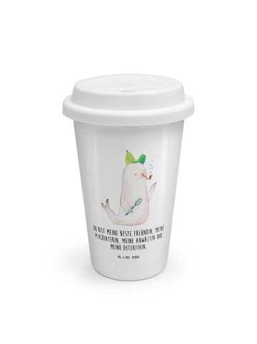 Mr. & Mrs. Panda Coffee To Go Becher Robbe Sherlock mit Spruch in Weiß