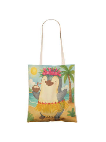 Mr. & Mrs. Panda Tote Bag Pinguin Kokosnuss Design ohne Spruch in Weiß