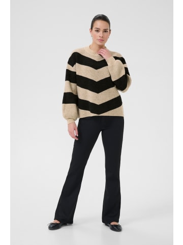 Kaffe Strickpullover KAverana Baggy fit in Feather Gray M./Black Stripe