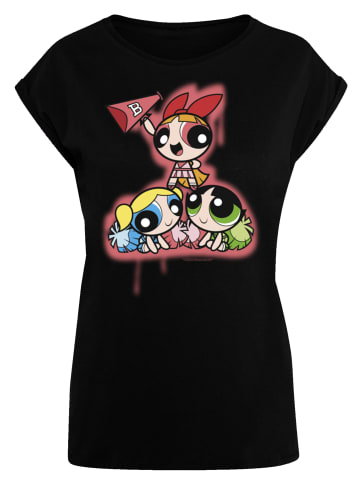 F4NT4STIC Extended Shoulder T-Shirt Powerpuff Girls Cheerleaders in schwarz