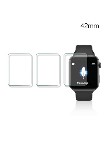 Platyne 3er-Pack Schutzfolien für Apple Watch 42 mm in Transparent