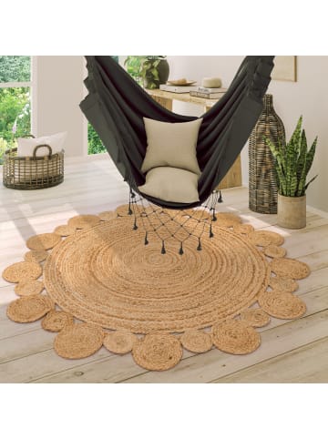 KADIMA DESIGN Jute Teppich Boho wendbar in Natur