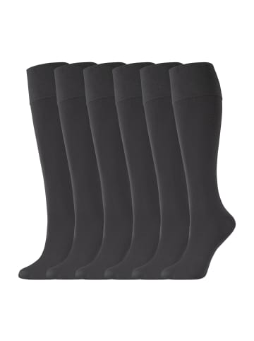 camano Kniestrümpfe 6er Pack fine 3D premium 80 Denier in anthracite