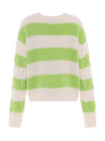 myMo Damen Strickpullover in WOLLWEISS LIMETTE