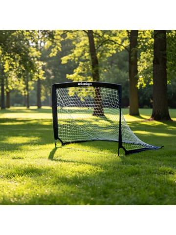 2 x Fußballtor in Schwarz - (B)120 x (H)90 x (T)90 cm