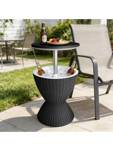 relaxdays Beistelltisch "Kühlfunktion" in Schwarz - 30 L