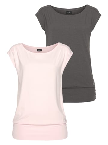 H.I.S. T-Shirt in anthrazit, rosa