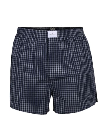 Tom Tailor Web-Boxershorts 2er Pack in Dunkelblau/Weiß