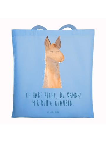 Mr. & Mrs. Panda tote bag Lamakopf Genervt mit Spruch in Sky Blue
