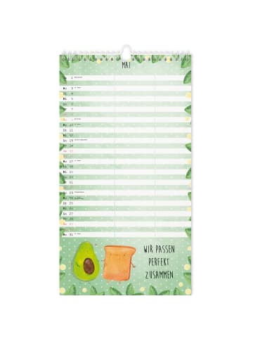 Mr. & Mrs. Panda Kalender 2026 Avocado Collection mit Spruch in Weiß