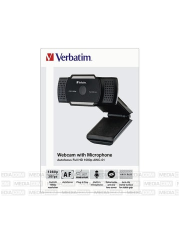 Verbatim Verbatim AWC-02 Webcam Full HD 1080p Schwarz