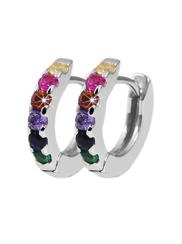 Adeliás Damen Creolen aus 925 Silber mit Zirkonia in silber