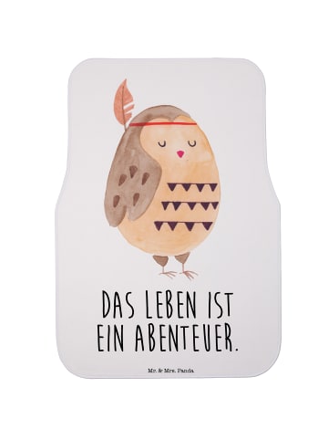 Mr. & Mrs. Panda Fahrer Autofußmatte Eule Federschmuck mit Spruch in Weiß