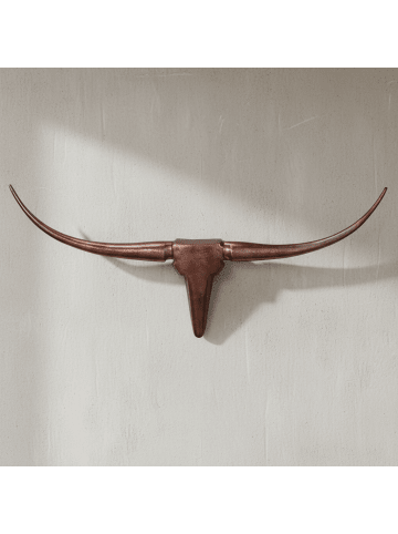 KADIMA DESIGN Bull Geweih, stilvolle Wanddekoration aus Aluminium, elegantes Zuhause in Bronze