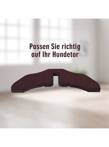 COSTWAY 2er Set Gitterfüße für Hunde Absperrgitter in Braun