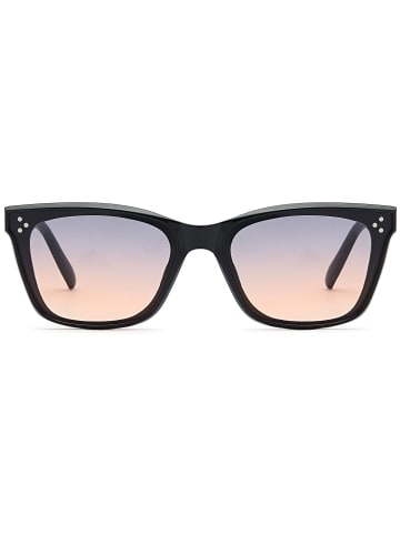 styleBREAKER Nerd Sonnenbrille in Schwarz / Grau-Apricot Getönt
