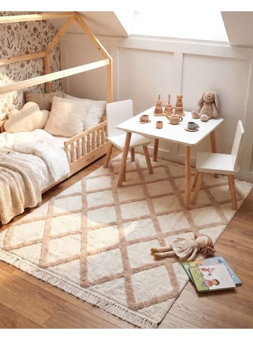 Beliani Kurzflor PUNSARI in Beige - (W) 140 x (L) 200 cm