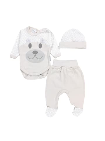 TupTam Baby Body Strampelhose Mütze Bekleidungsset in beige