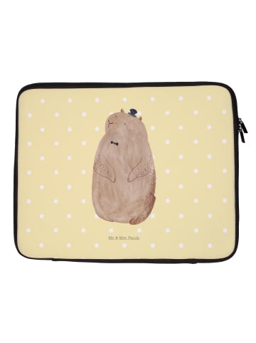 Mr. & Mrs. Panda Laptop Tasche Murmeltier ohne Spruch in Gelb Pastell