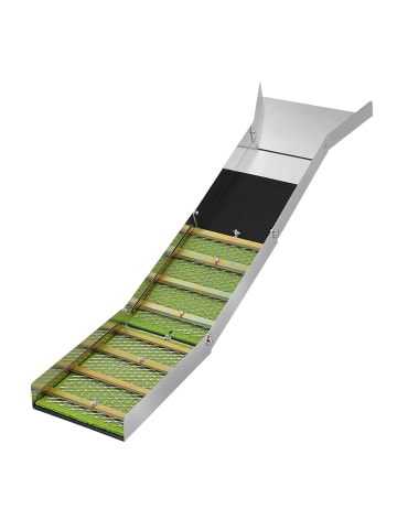 relaxdays Goldwaschrinne in Silber - (B)35 x (H)6,5 x (T)127 cm