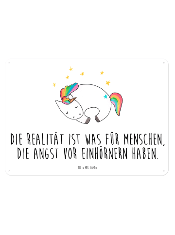 Mr. & Mrs. Panda Wandbild Einhorn Nacht mit Spruch in Weiß