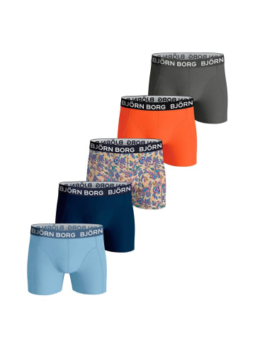 Björn Borg Boxershort 5er Pack in Hellblau/Dunkelblau/Orange/Dunkelgrau