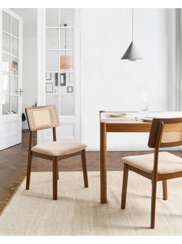 Beliani 2er-Set Esszimmerstuhl EMBAR in Braun