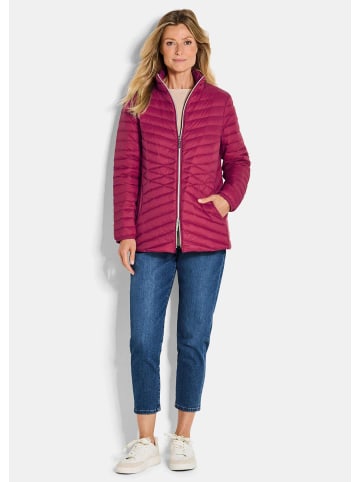 GOLDNER Kurzgröße:  Steppjacke Herbstjacke mit Daunen, Stehkragen in bordeaux